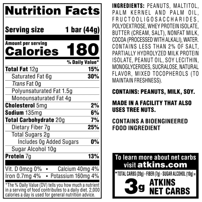 Atkins Protein Snack Bar Caramel Chocolate Nut Roll 5 pc