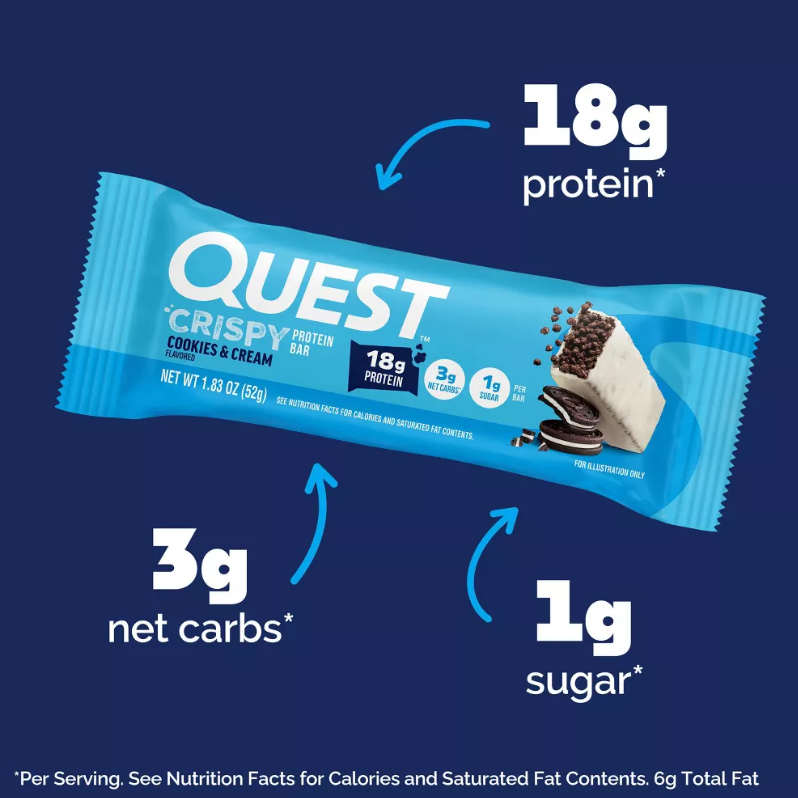 Quest Nutrition  Cookies & Cream Whey Protein Bars 4 pack