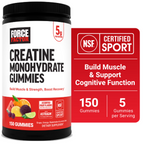 Force Factor Creatine Monohydrate Assorted Fruit Flavors Gummies 5g gummy 150 gummies