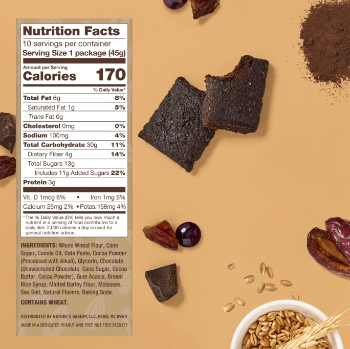 Nature's Bakery Double Chocolate Brownie 10 pack