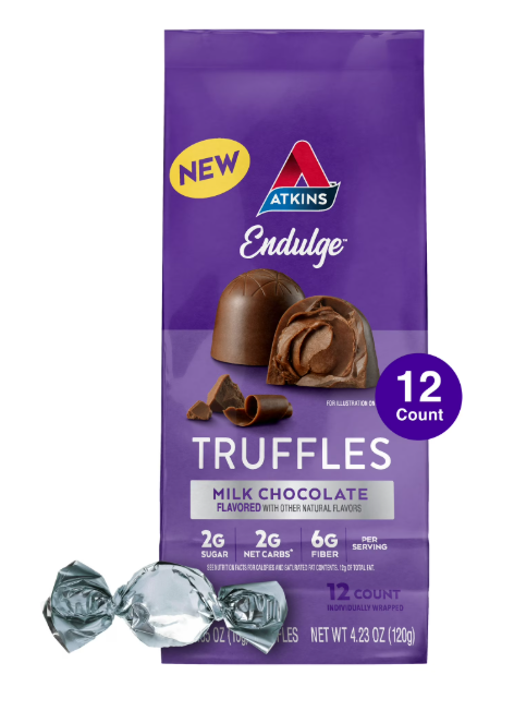 Atkins Endulge Treats Milk Chocolate Truffles 12 Count 4 pack