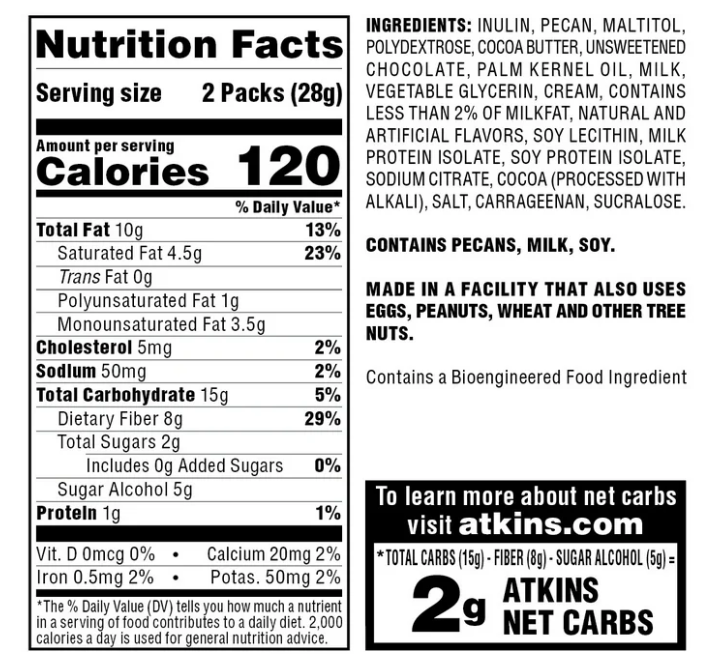 Atkins Endulge Treats Pecan Caramel Clusters 5 count