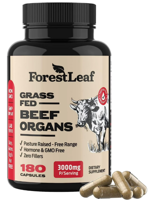 Forest Leaf Grass Fed Beef Organ Supplement 180 count