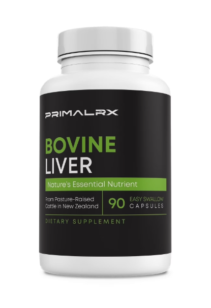 PRIMALRX Bovine Liver Grass Fed Beef Liver Capsules Beef Organ Supplement 90 count