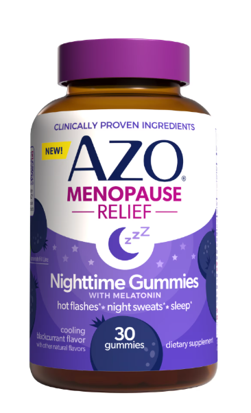 AZO Menopause Relief Nighttime Gummies with Melatonin Daily Supplement 30 count