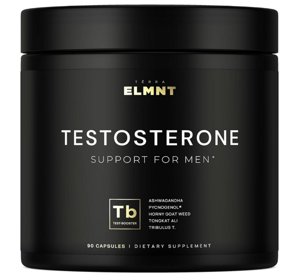 ELMNT 21,800mg Testosterone Booster for Men Male Enhance Tongkat Ali Horny Goat Weed+ Pre-Workout 90 count