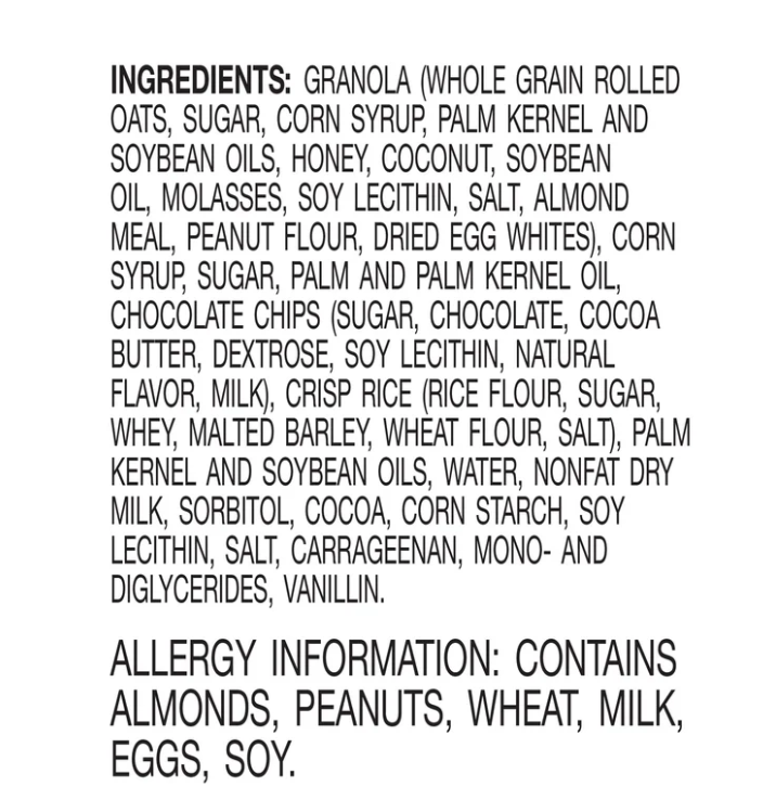 Sunbelt Bakery Chocolate Chip Chewy Granola Bars 10 count