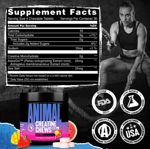 Animal Creatine Chews 5g gummies 30 count