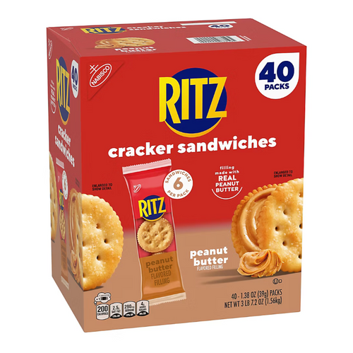 Ritz Peanut Butter Sandwich Crackers Snack size 40 count