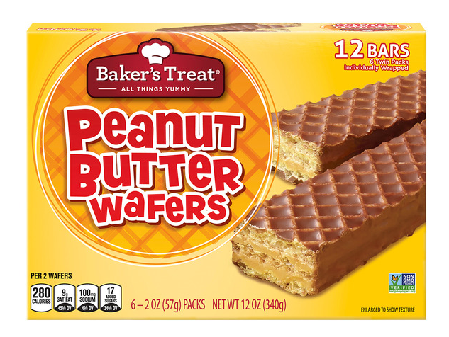 Baker's Treat Peanut Butter Wafers 12 count