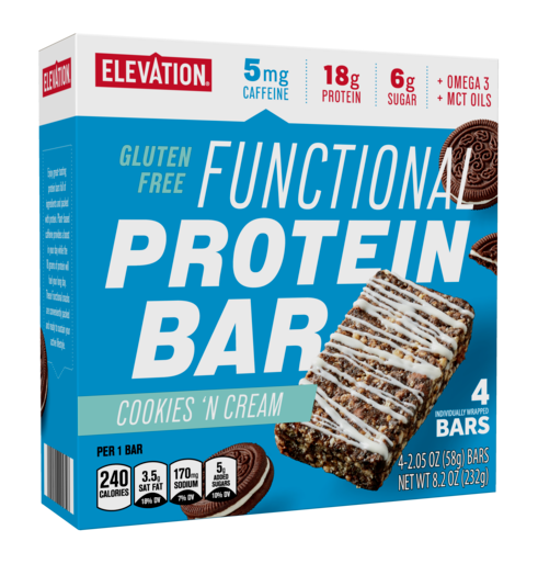 Elevation Cookies 'N Cream Functional Protein Bar 4 count