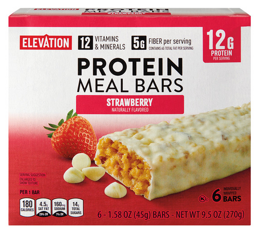 Elevation Strawberry Protein Meal Bars 6 count