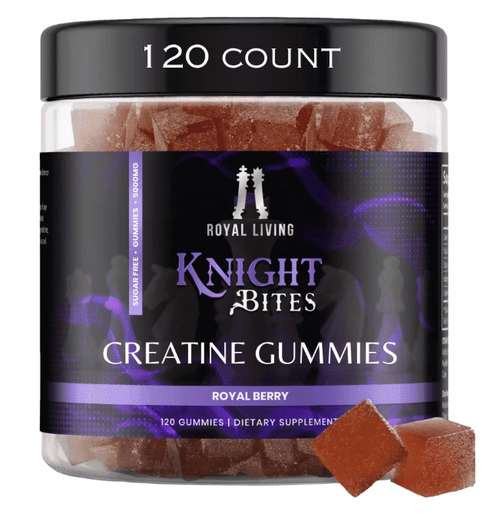 Royal Living Knight Bites Creatine Monohydrate Gummies Royal Berry Flavor 120 count
