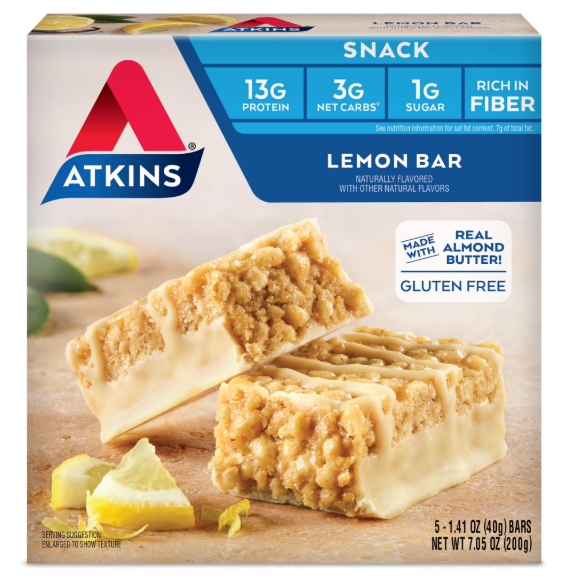 Atkins Protein Snack Bar Caramel Chocolate Nut Roll 5 pc