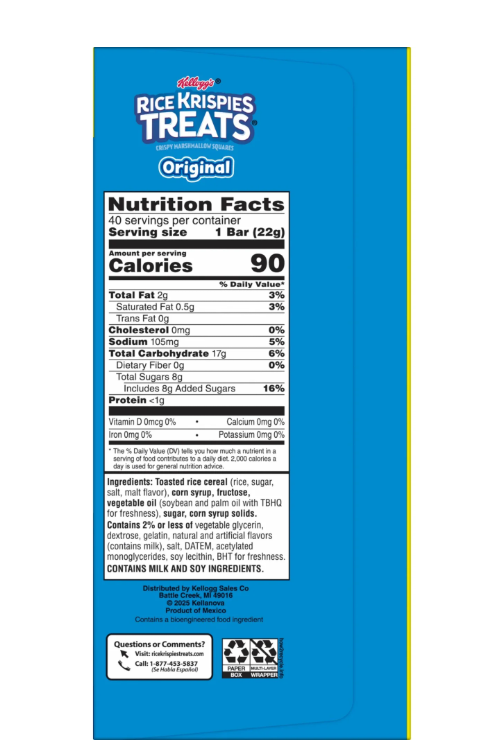 Rice Krispies Treats Original Chewy Crispy Marshmallow Squares 40 pack