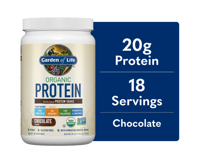 Garden of Life Organic Plant-Based Protein Powder 31.5g serving 567g
