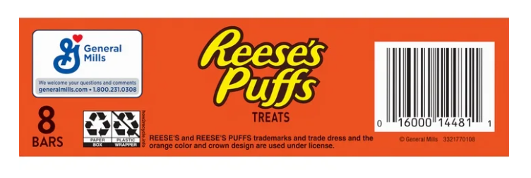 REESE'S Puffs Cereal Treat Bars 8 count