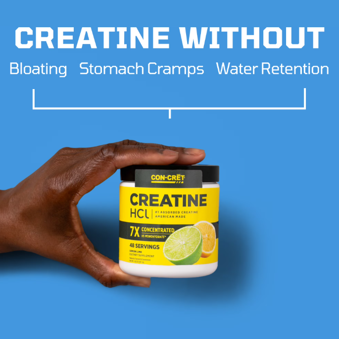 CON-CRET Patented Creatine HCl Lemon Lime Powder 48 servings