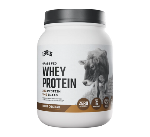 Levels Grass Fed Whey Protein Powder Double Chocolate 1.48lb 21 servings